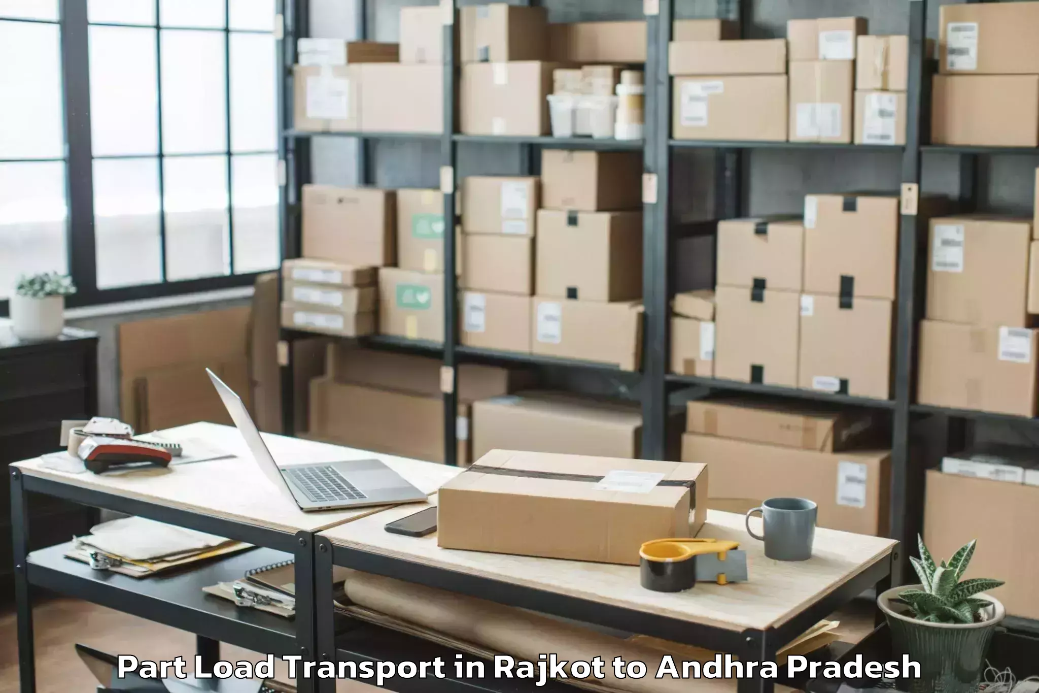 Book Rajkot to Mamidikududru Part Load Transport